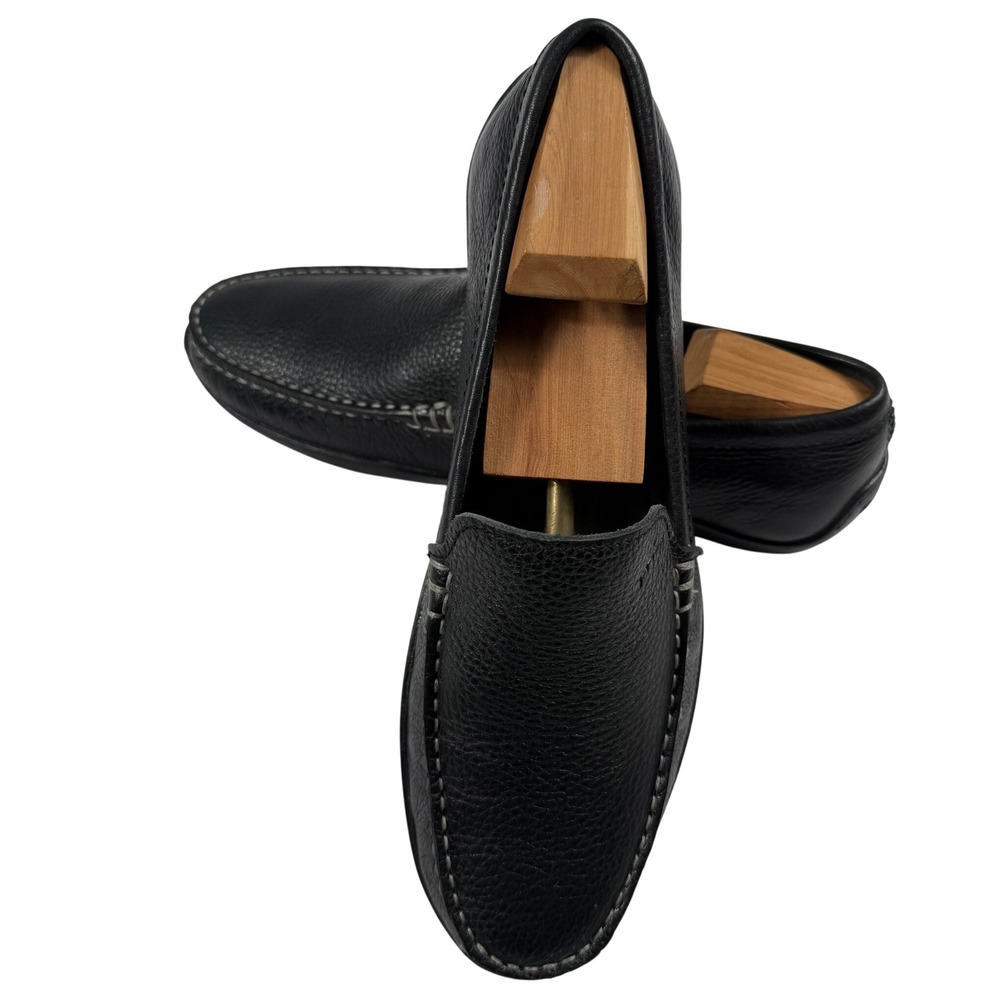 Tommy Bahama Mens Orion Venezia Black Pebbled Leather Driving Loafers Size 9 M